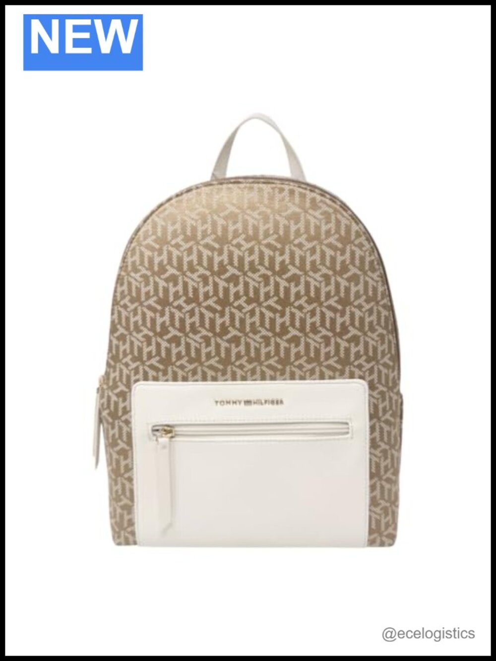 Faux Leather Fashion Backpack with Double Compartments and Zipper Closure